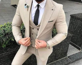 tan wedding suit
