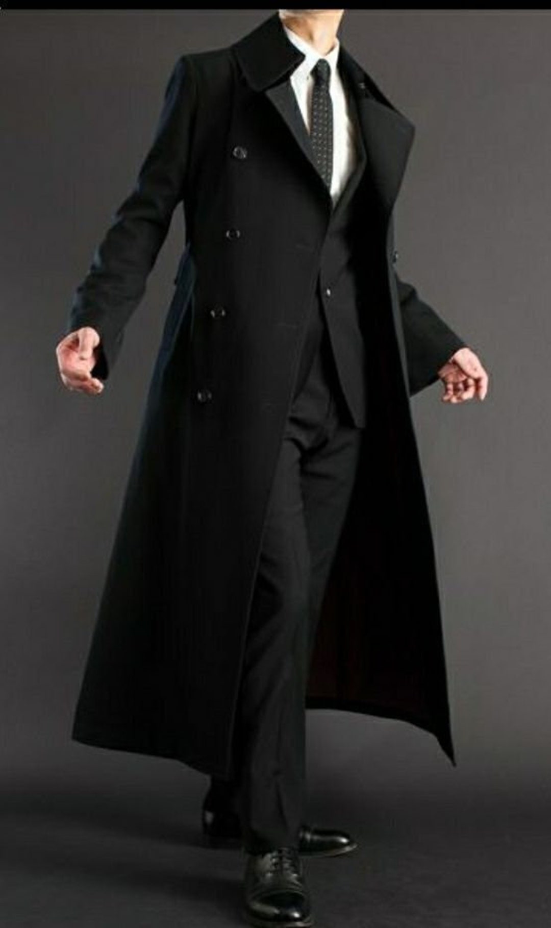 Men Black Winter Long Overcoat Long Trench Coat Men New Jacket - Etsy ...