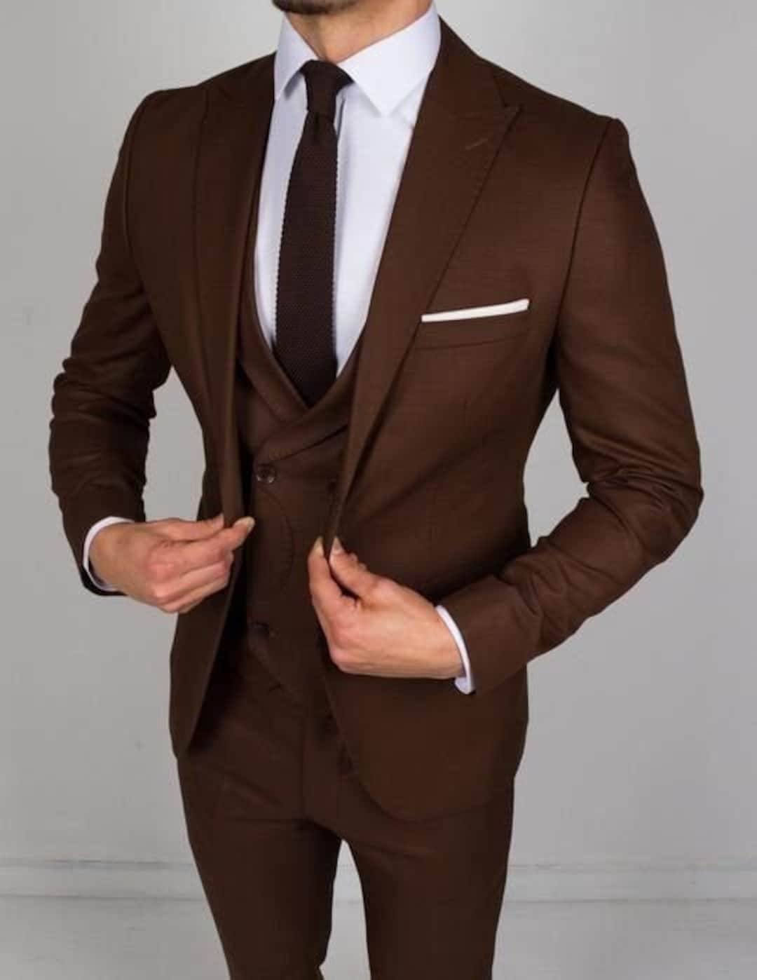 Men Brown Suit Wedding Suit Summer Suit Prom Men Suit Etsy
