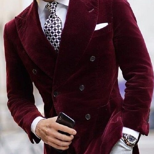 Men's Elegant Blue Velvet Jacket Hosting Evening Party Etsy