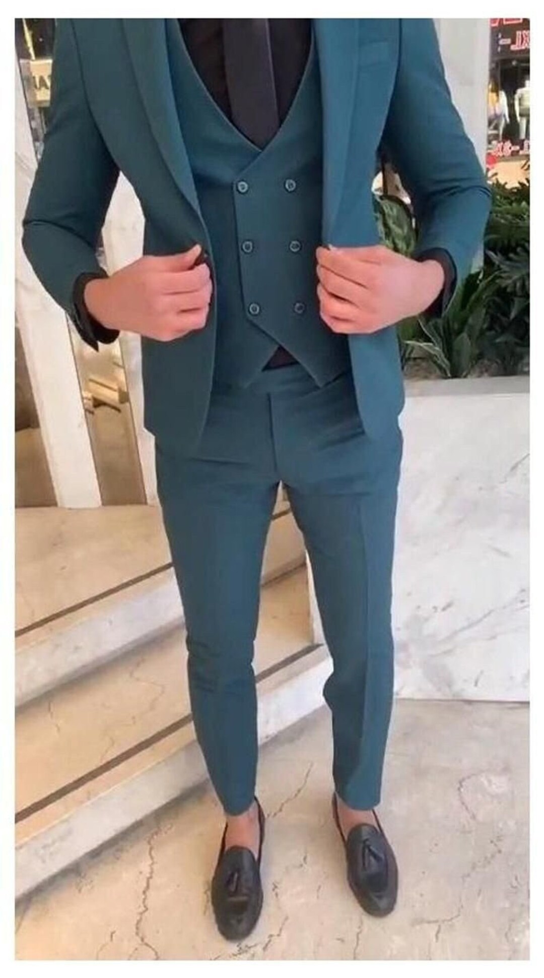 Men Suits Teal Green 3 Piece Beach Wedding Suit Groom Wear - Etsy