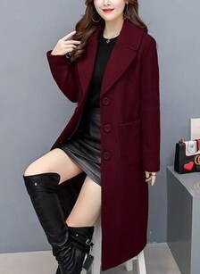 Louis Vuitton - Authenticated Trench Coat - Cotton Burgundy Plain for Women, Very Good Condition