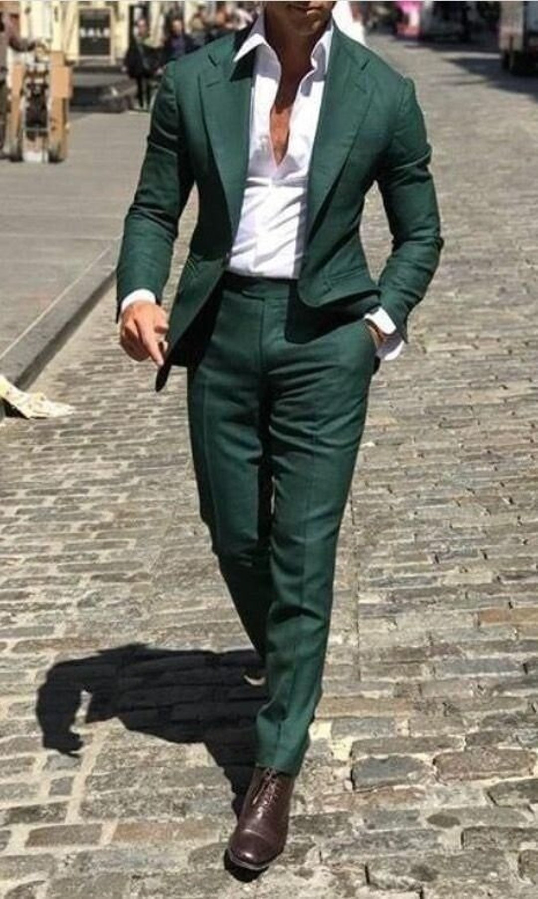Men Groom Suit Green 2 Piece Beach Men Wedding Suit Groom Wear - Etsy