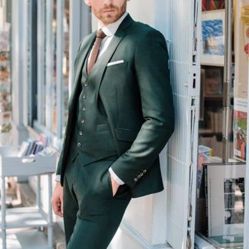 Men Suits Green 3 Piece Beach Wedding Suit Groom Wear Suits - Etsy