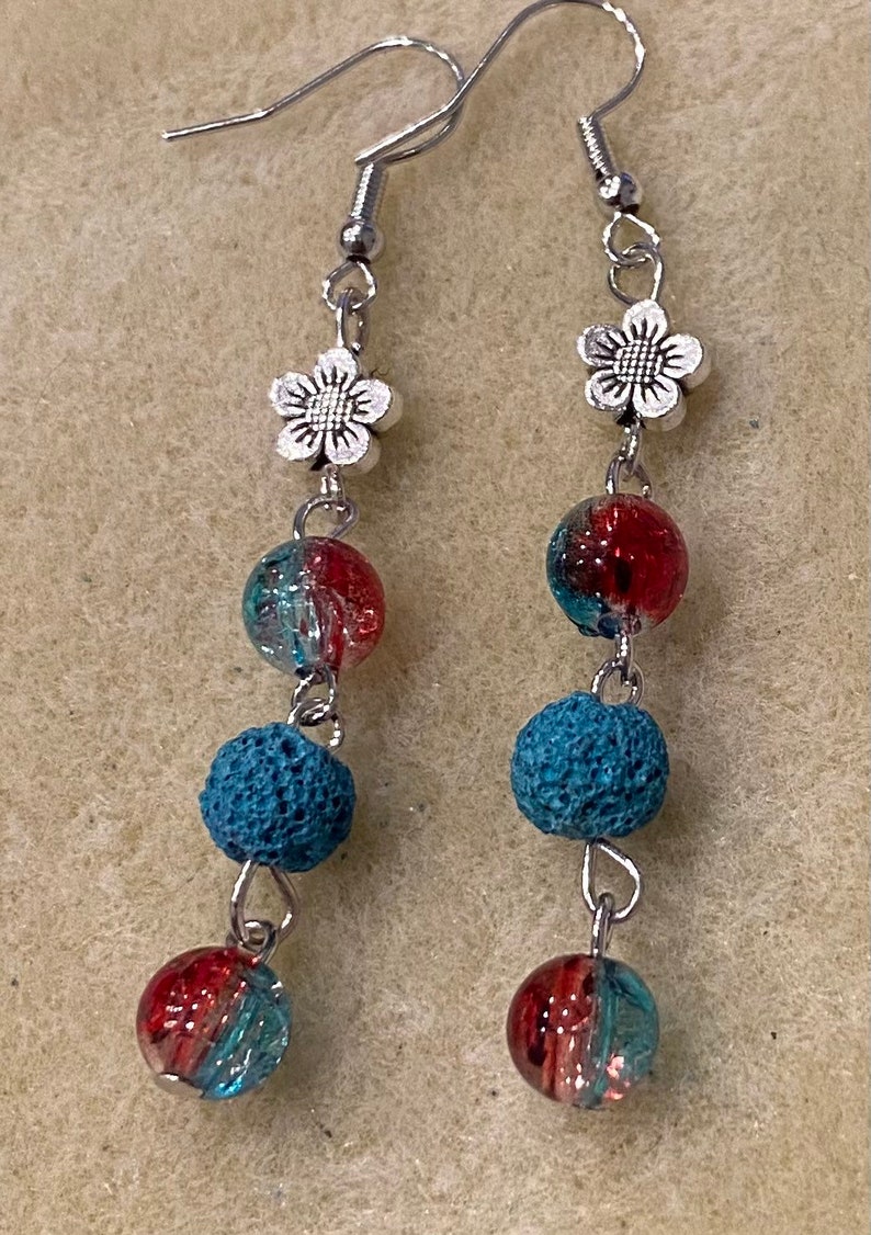 Colorful dangle earrings