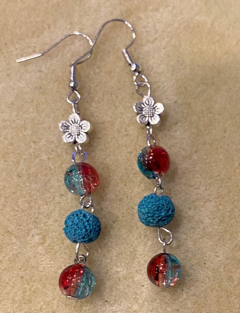 Colorful dangle earrings
