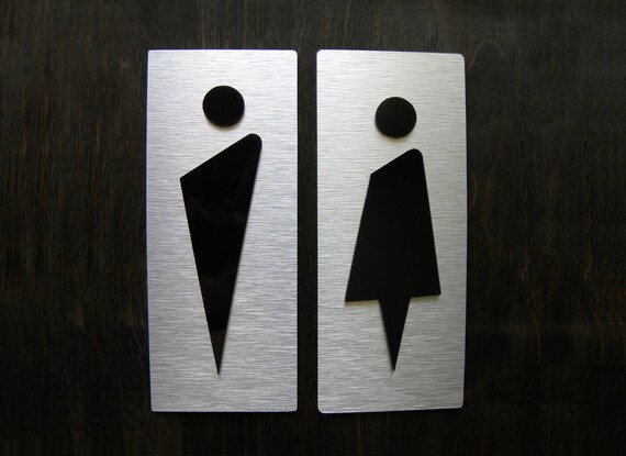 Bathroom Male Female Modern Door Signs. Men Woman Bathrooms - Etsy UK