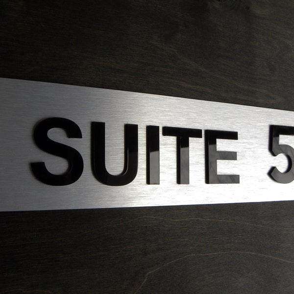 Suite Modern Door Sign. Stainless Luxury Number Signs. Apartment Plate Digit Numbers  Building Signage in Custom Personalized Suites Plaque