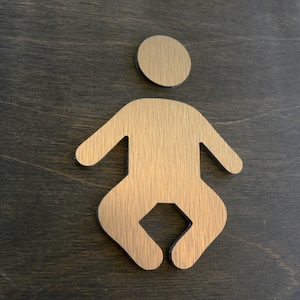 Door Signs for Babies . Bronze Symbol Figures Plate. Modern Diaper Changing Mothers Plaques . Nursing Change Baby Station Sign Breastfeeding