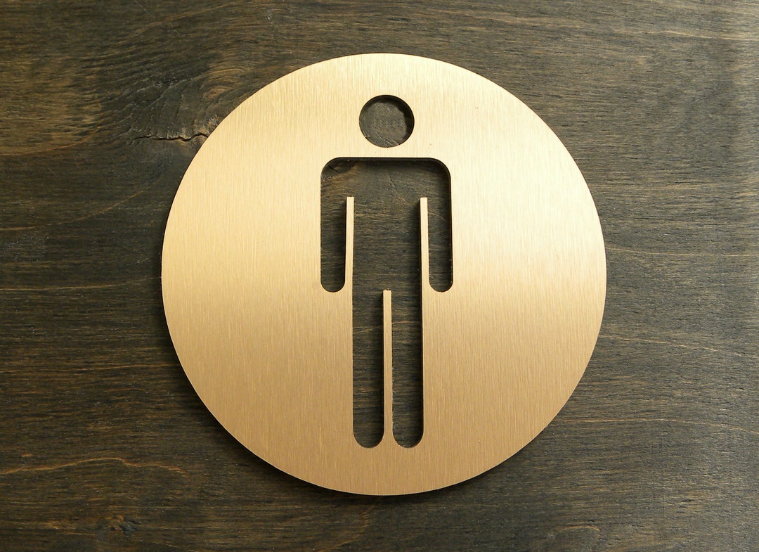 2x WC-Schilder Aus Aluminiumlegierung – Selbstklebend, Ø 75 Mm, Mit 3M-Klebeband, Für Badezimmer & Restaurants