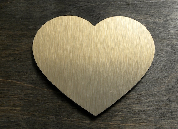 HEARTS. Heart Modern Decor. Hearts Love Plaques. Stainless Brushed Brass  Heart Shape. Wall Art Decor. Aluminum Craft Heart Plate. 