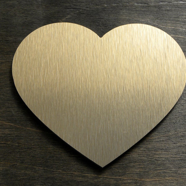 HEARTS. Heart Modern Decor. Hearts Love Plaques. Stainless Brushed Brass Heart Shape. Wall Art Decor. Aluminum Craft Heart Plate.