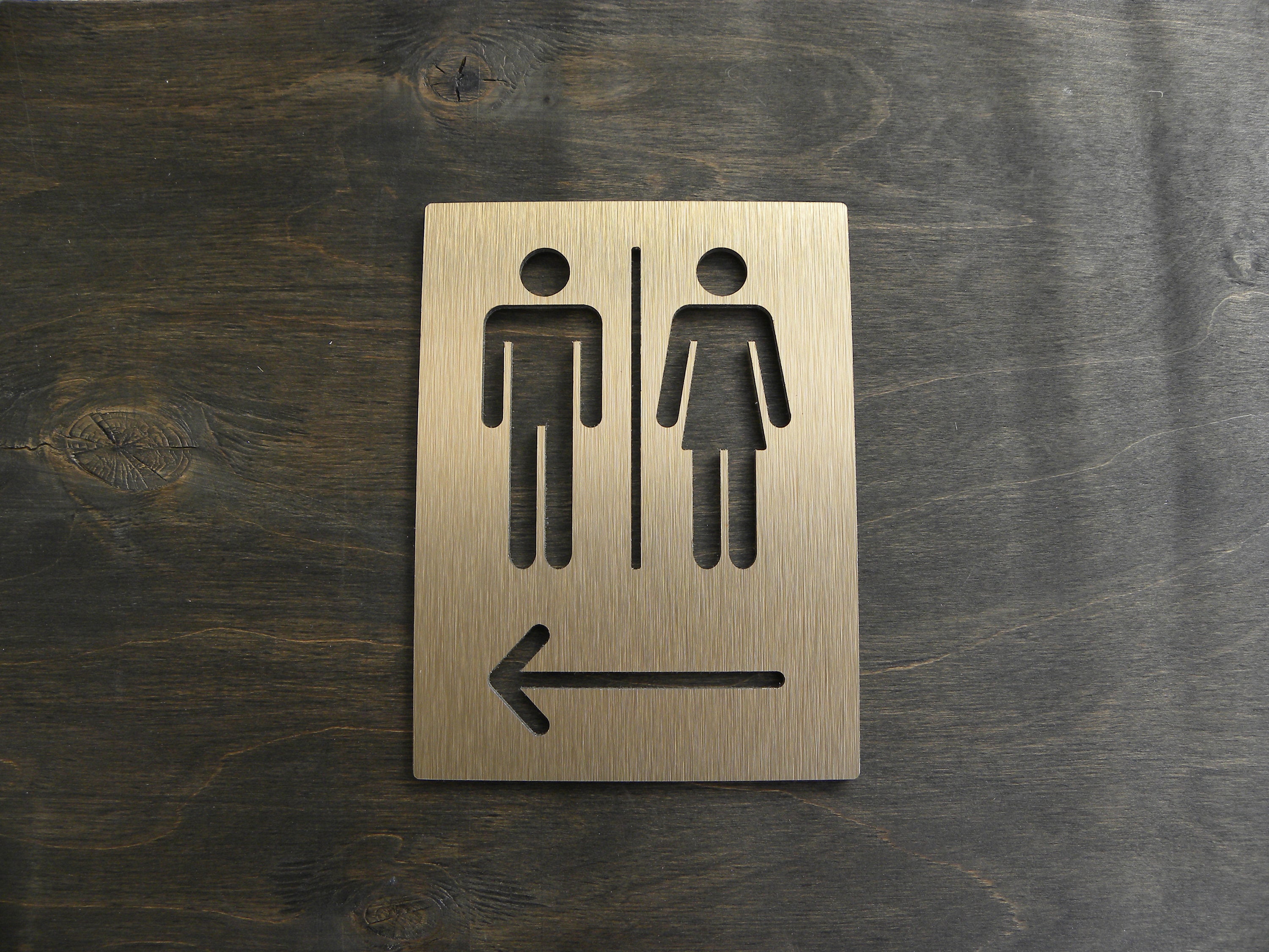 Restroom Arrow Door Sign - Commercial Directional Plaque Directions ...