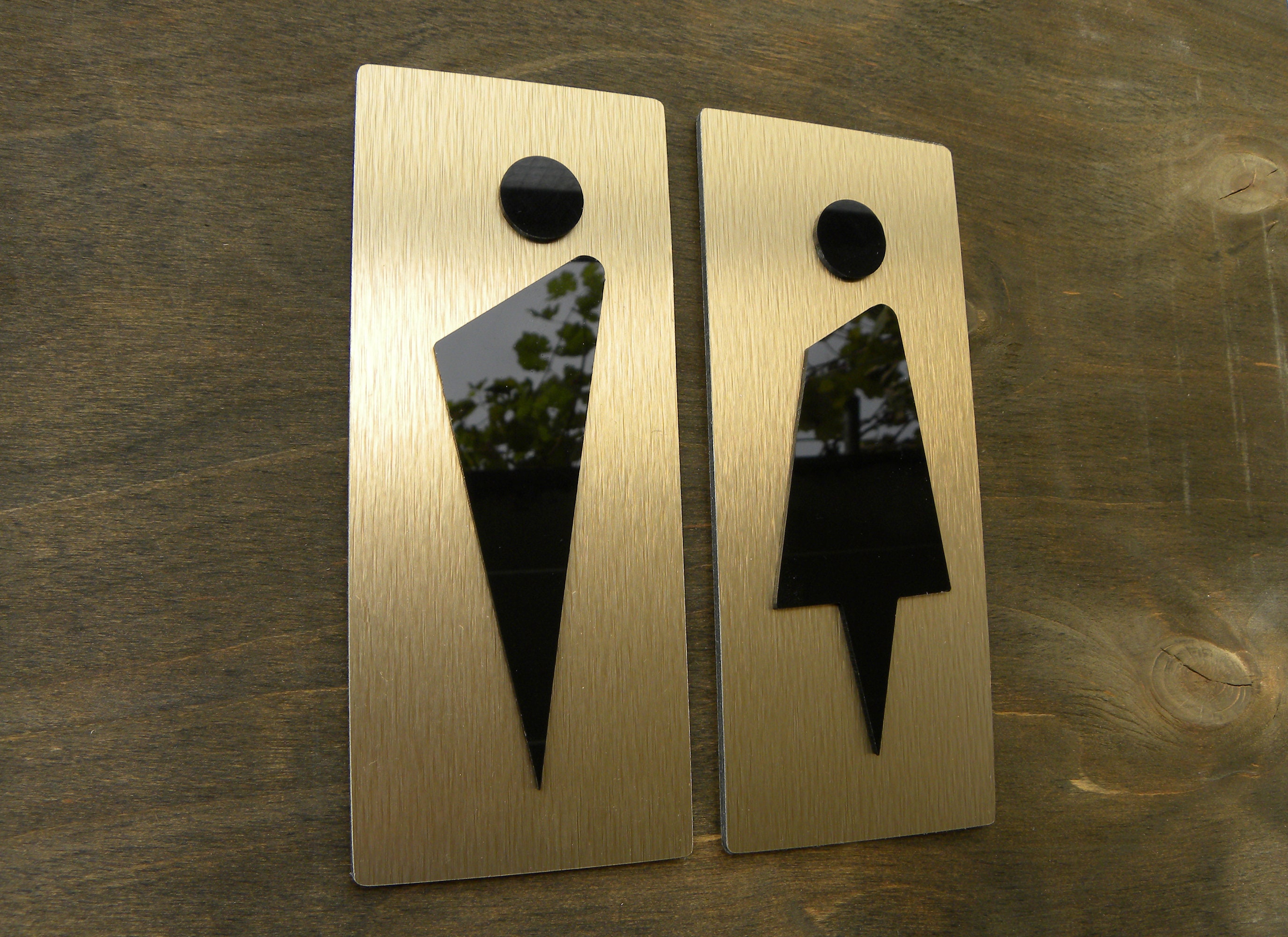 Restroom Elegant Door Signs. Men Woman Contemporary Doors | Etsy