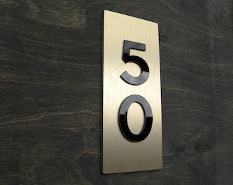 Vertical Door Plaques | Apartment Building Plate | Personalized Modern Stainless Plaques | Address Sign | Hotel Door Signs Personalized
