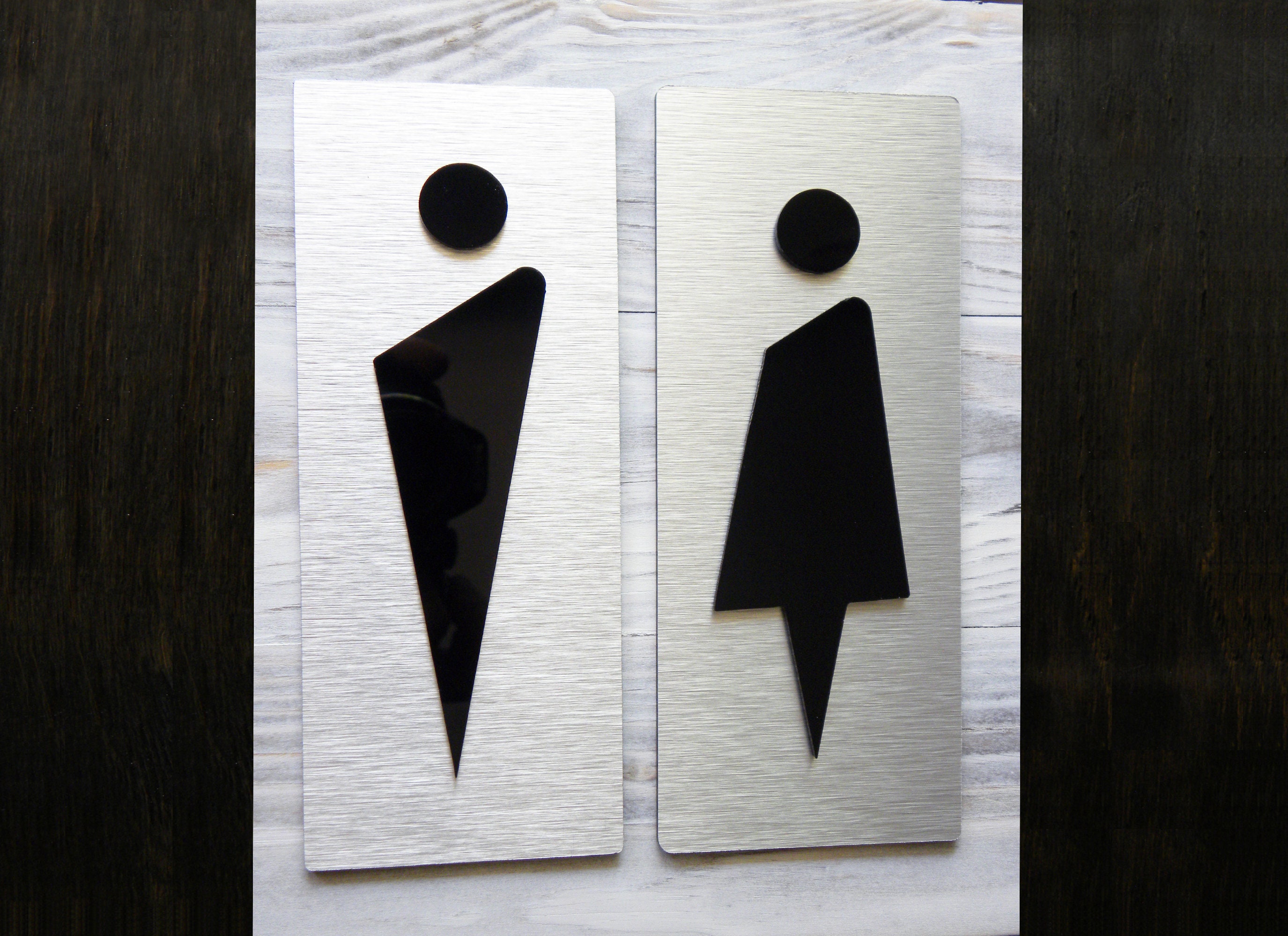 Restroom Elegant Door Signs. Men Woman Contemporary Doors | Etsy