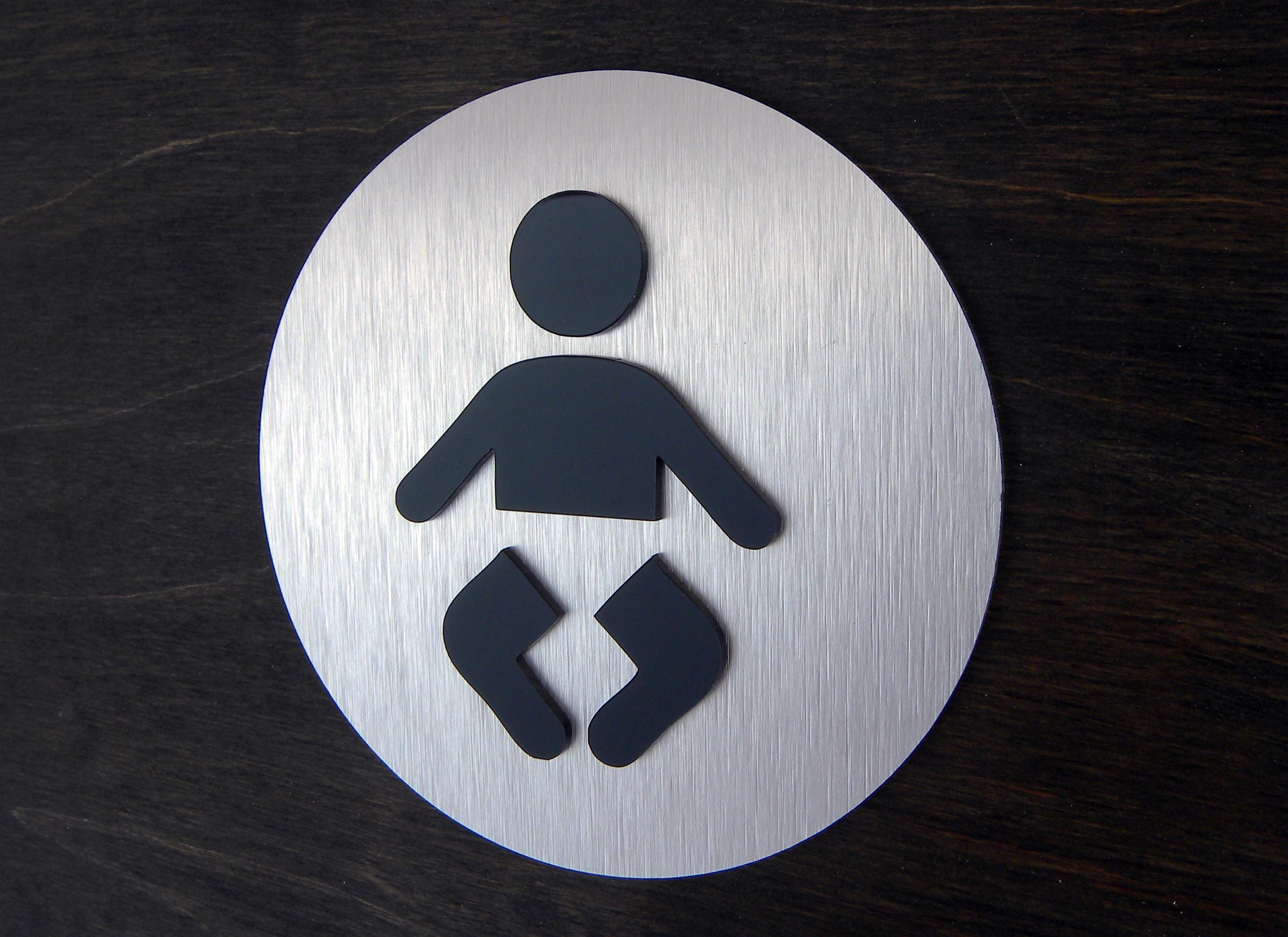 BABY Sign - Modern Changing Station Plate - Custom Signage Nursery Room ...