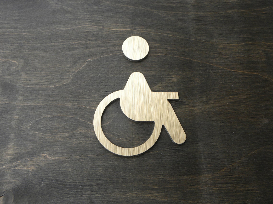 Badezimmer Mann Frau Behinderung Figuren Türschild. Kleber | Etsy