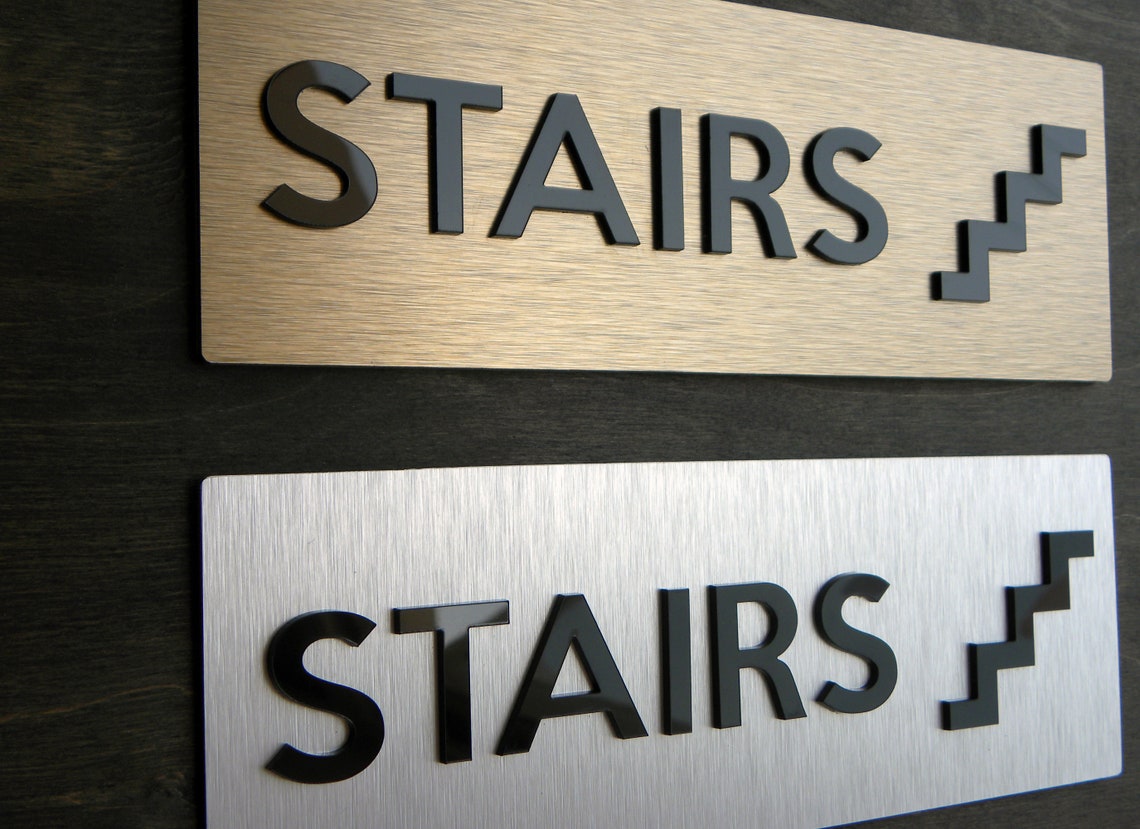 Step Stairway Sign . Custom Level Entrance Plaques for Business ...
