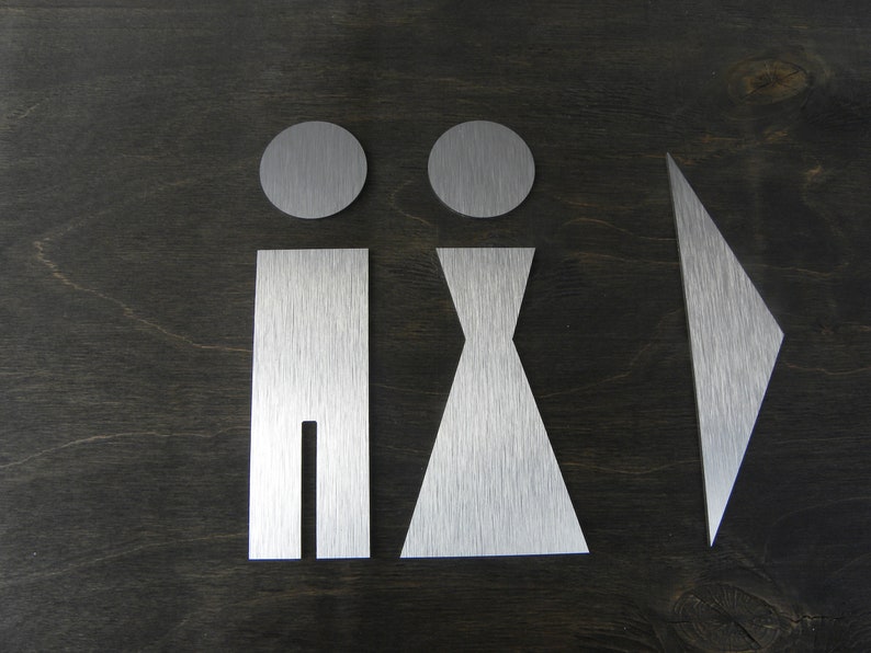 Bathrooms Man Woman Set Modern Figures Door Sign. Bathroom - Etsy