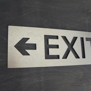 EXIT Directional Plate . Exit with Arrow Directions . Custom Sign with Color Choice . EXITS . Entrance Informational Plaque . Office Decor
