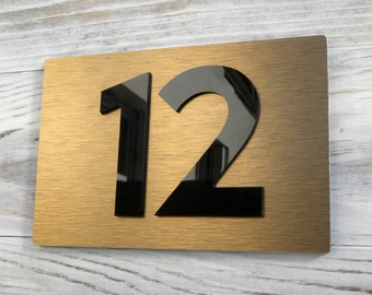 Hotel Custom Front Door Sign - Stainless Plate for Doors - Modern Numbers for Hotels - Building Signs Personalized - Door Plaques