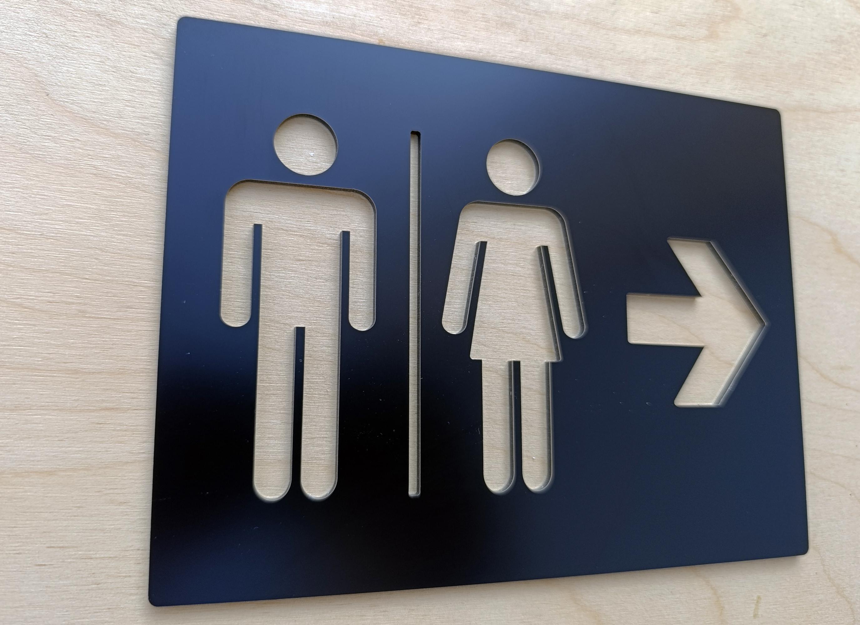 Señalización para puertas de baño. Con flecha direccional. Opciones de  izquierda, derecha, arriba y abajo. Letrero grande para baño. Indicaciones  para el baño. - Etsy México, image size:2750x2000