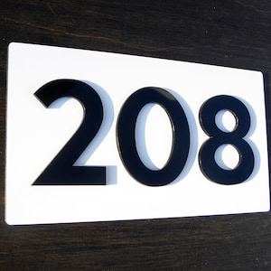 Front Door Signs . Custom White Sign for Doors . Number Signage for Guest House . Plaques in Custom . Unit Hotel Plaque Personalized .