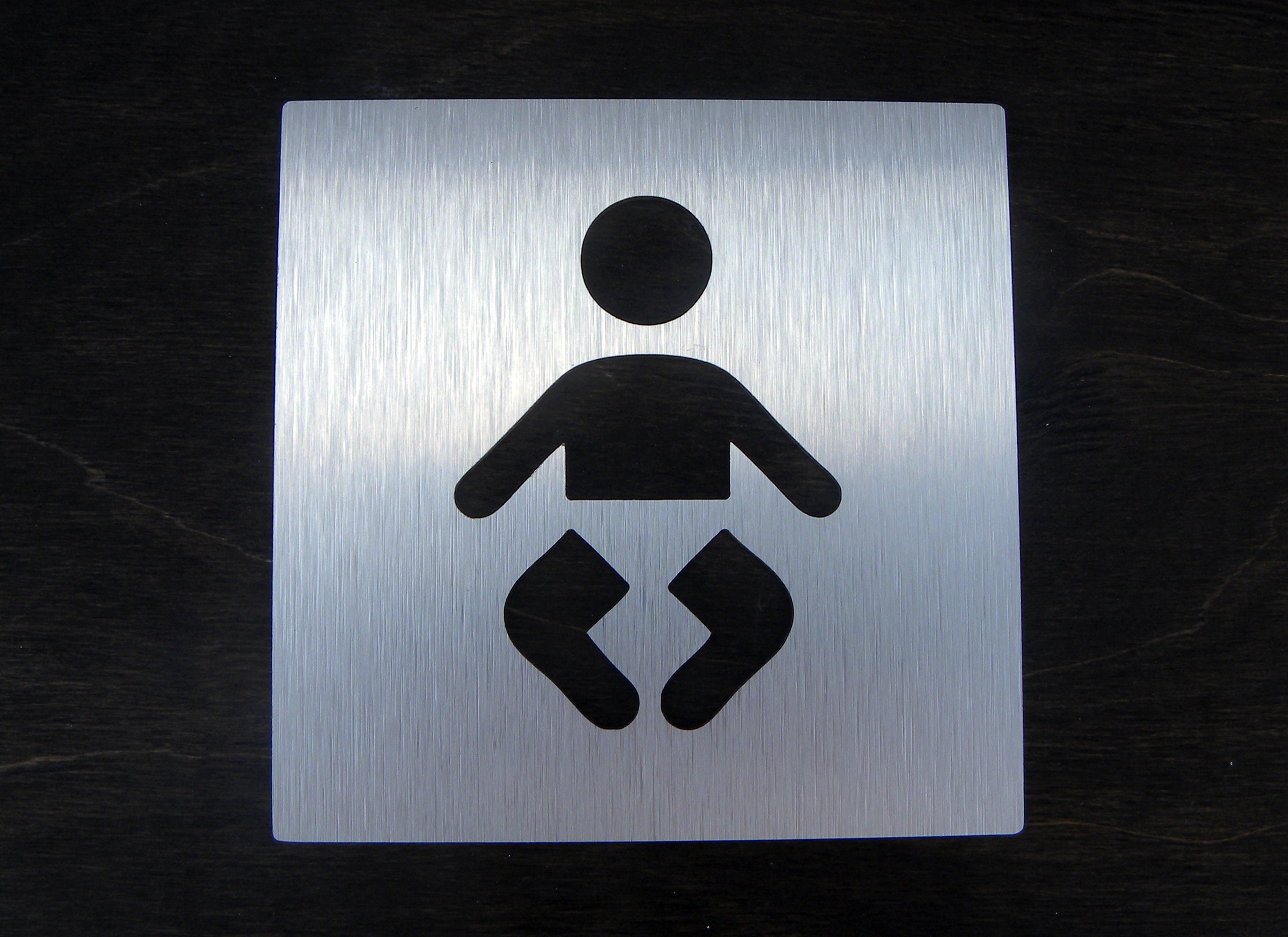 Infant Entry Sign Children Door Sign . Bronze Plate for Babies. Modern Diaper Changing ...