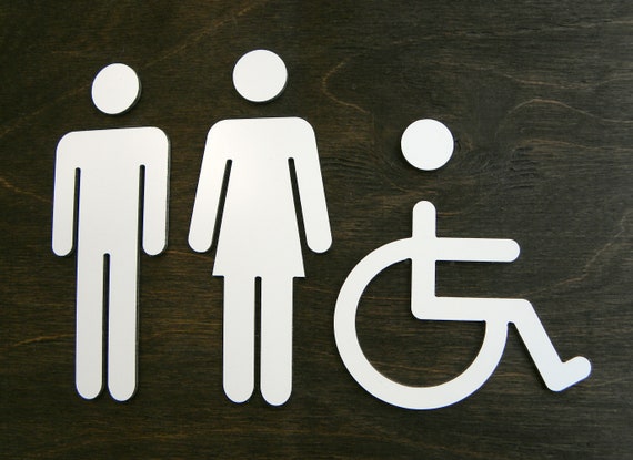 Segno Toilette Maschio Femmina - Adesivo 3D Per Porta Bagno Nero - Foto 9