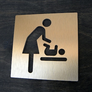 Mothers Bronze Changing Room Sign . Breastfeeding Plate for Mother . Diaper Change Door Plaques  Bathroom Mom Signs. Nursery Plates Children