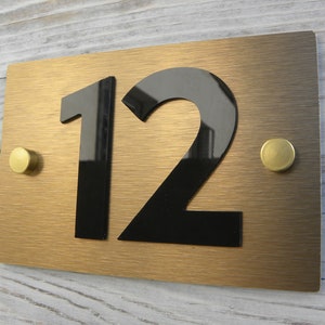 Custom Apartment Door Sign. Contemprory Brass Metal Apartments Front Number. Modern Custom House Numbers. Building Office Hotel Door Signs.