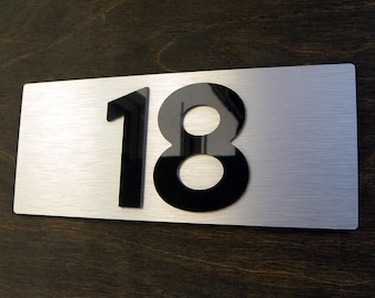 Door Custom Sign , Stainless Silver Apartment Number , Hotel Front Numbers , Personalized Unit Signage . Apartments Complex Units Signs