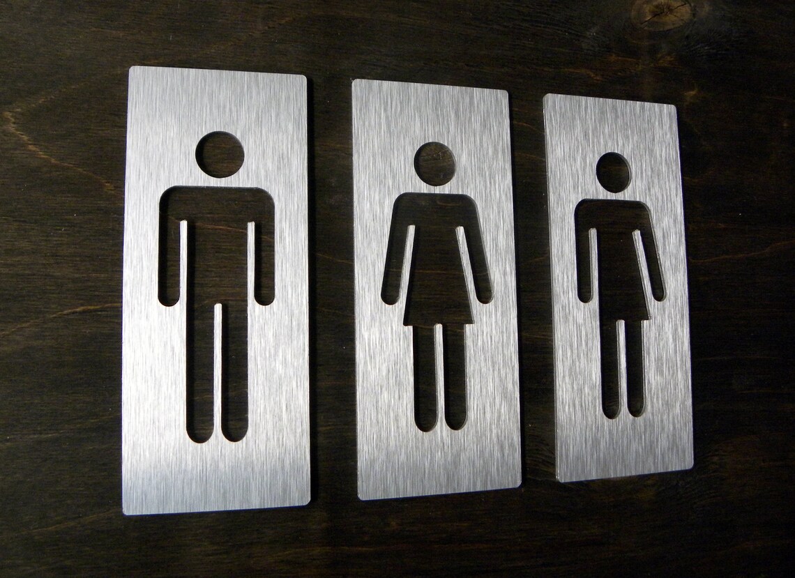 Man and Woman Restroom Door Signs. Set Men Woman Unisex | Etsy