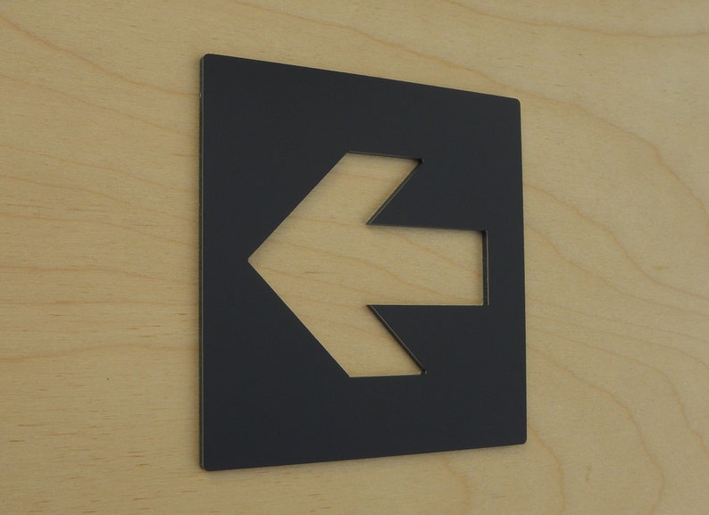 Arrow Directional Modern Wall Sign. Stainless Directions Sign. Address ...