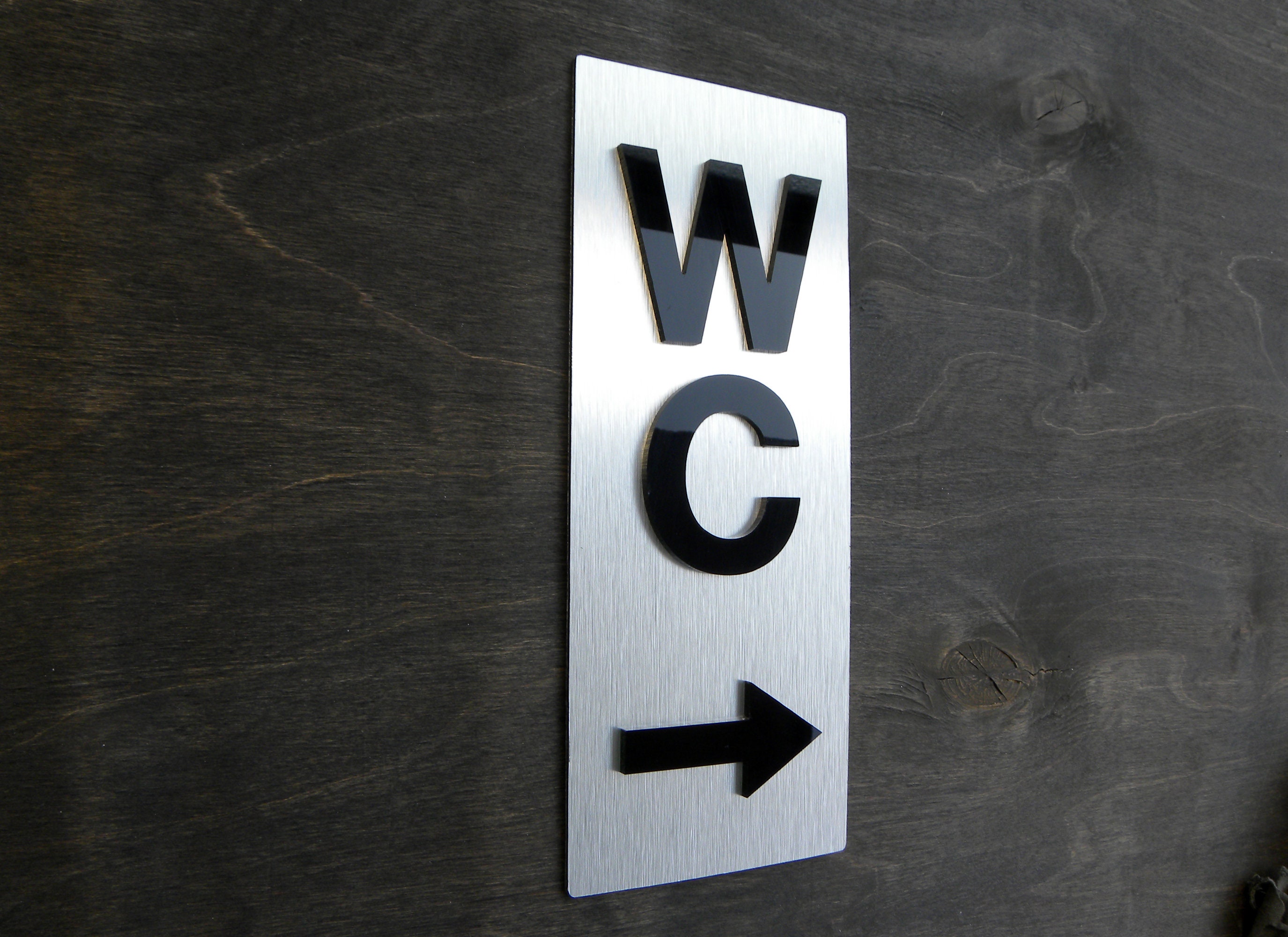 Restroom Vertical Wall Sign. Restrooms Door Signs With Arrows. Etsy