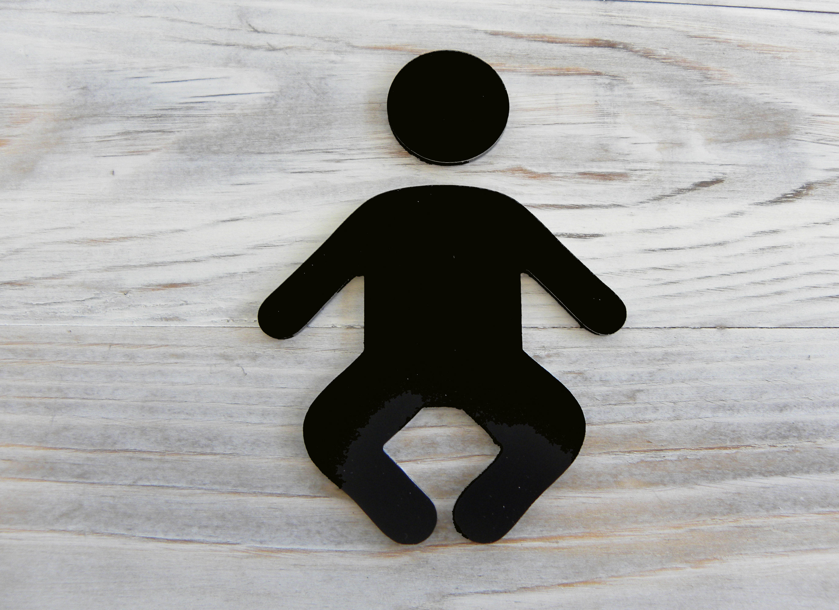 Door Signs for Babies . Bronze Symbol Figures Plate. Modern Diaper ...