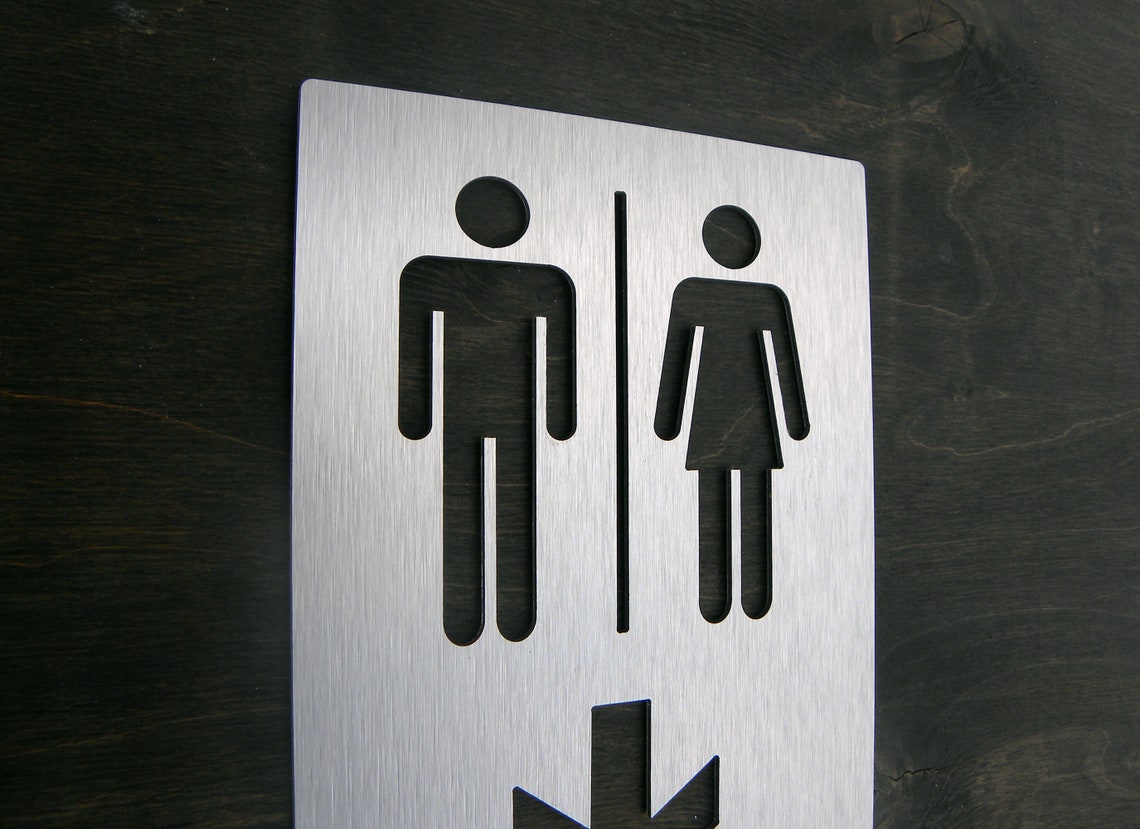 Wc Direction Sign Restroom Directional Sign | Commercial Down up Left Right Signs With ...
