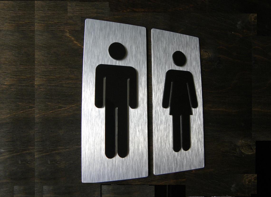 Restroom Door Signs. Unisex All Gender Neutral Men Woman - Etsy