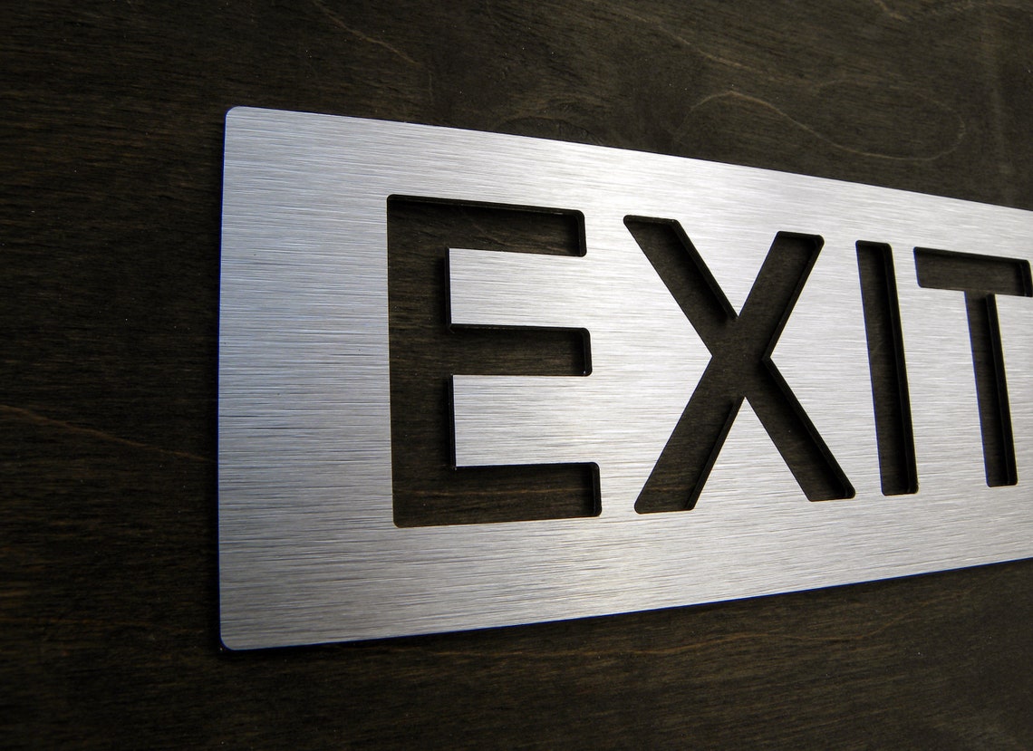 Exit Sign for Doors . Modern Wall Plaque. Info EXITS Etsy UK