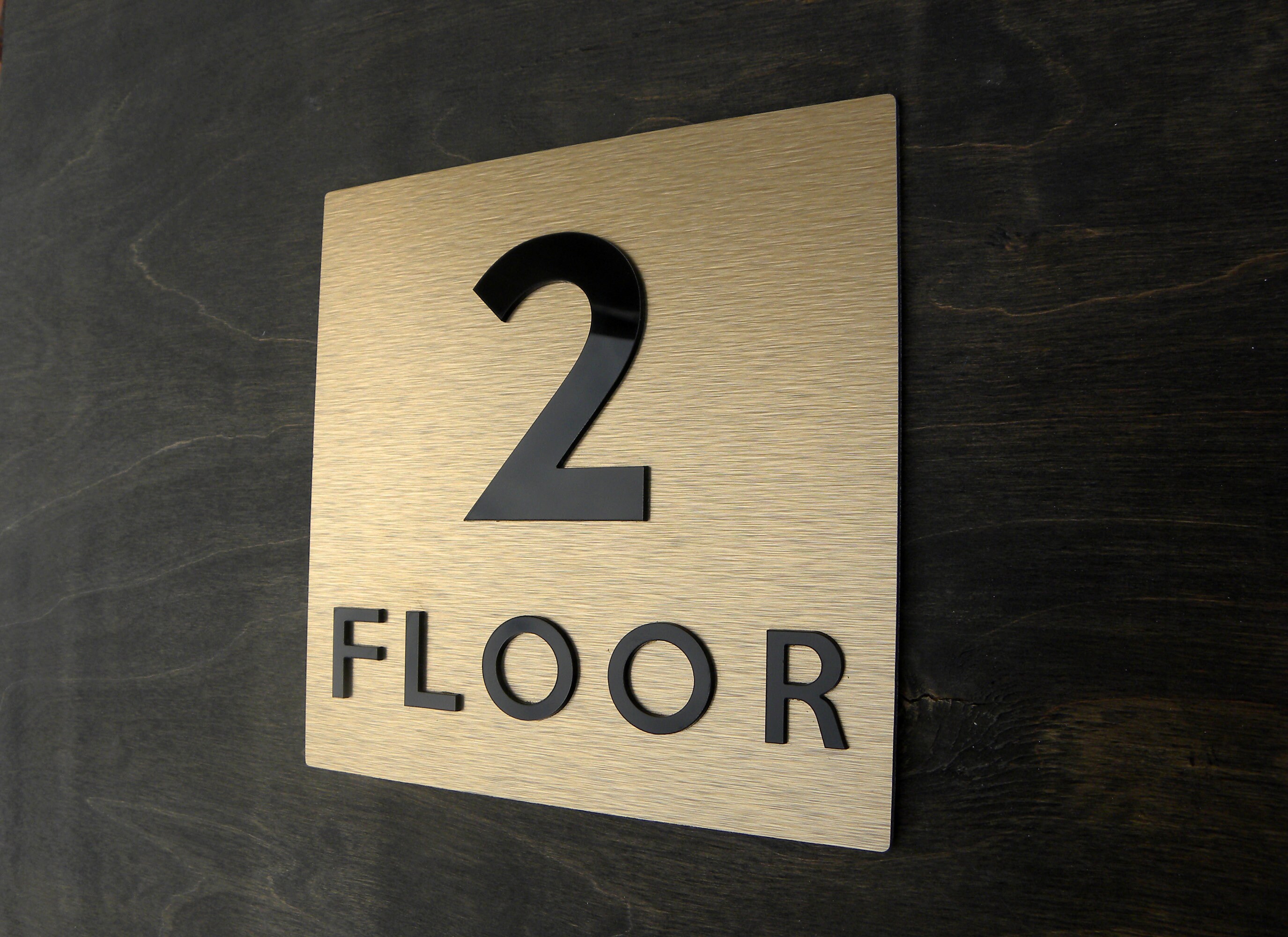 Floor Level Custom Sign | Floors Number Signs | Hotel Building Complex Plaques | Hallway Informative Plates | Hotels Bronze Stairway Number