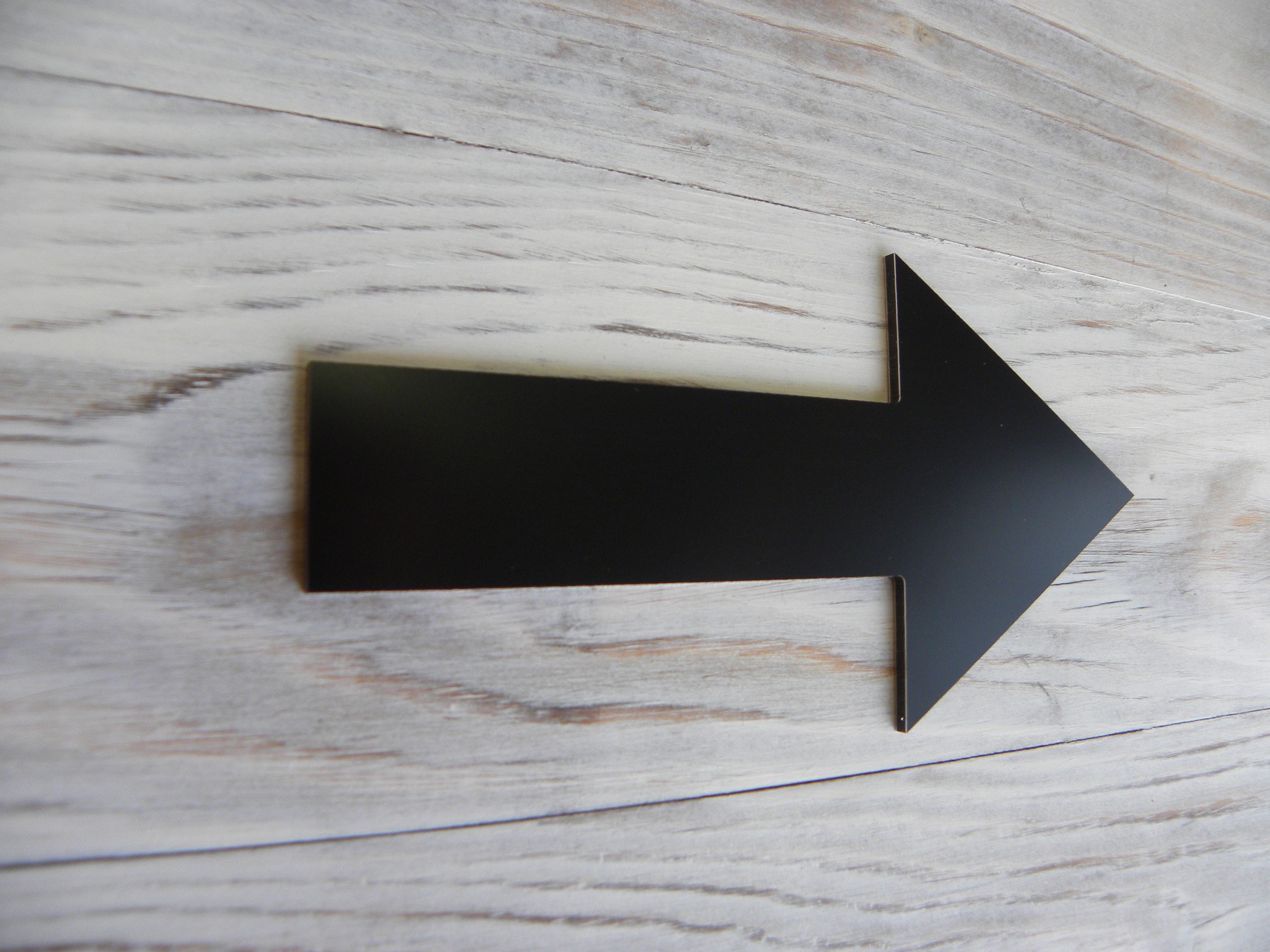 Directional Arrow Wall Sign. Stainless Directions Plate. Silver Number ...