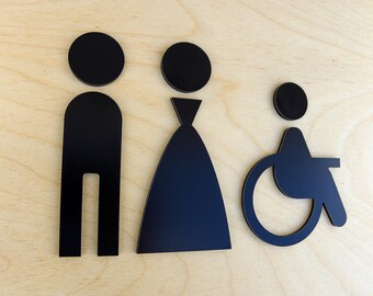 2 Adesivi Porta Toilette Uomo/Donna - Vinile Adesivo 170x40 Mm - Foto 6