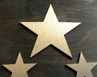 STARS . Wall Decor Star . Stainless Aluminum Brass Decorative Craft for Hotels . Modern Hotel Decoration . Metallic Moon Star Plaque