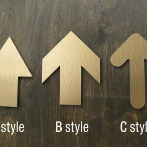 Arrow Modern Wall Sign . Stainless Directional Arrow . Fronts Address Number Arrow Signs . Way finding Wall Signage . Entrance Symbols .