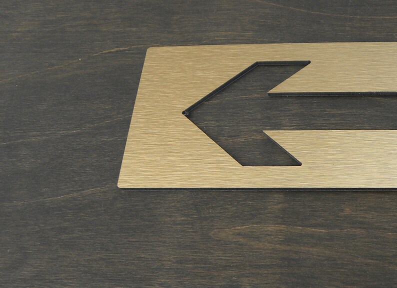 Arrow Directional Modern Wall Sign. Stainless Directions Sign. Address ...