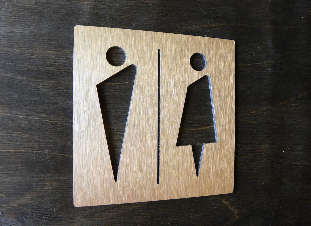 Restroom Door Sign | Copper and Color Choice Restrooms Sign Man & Woman ...