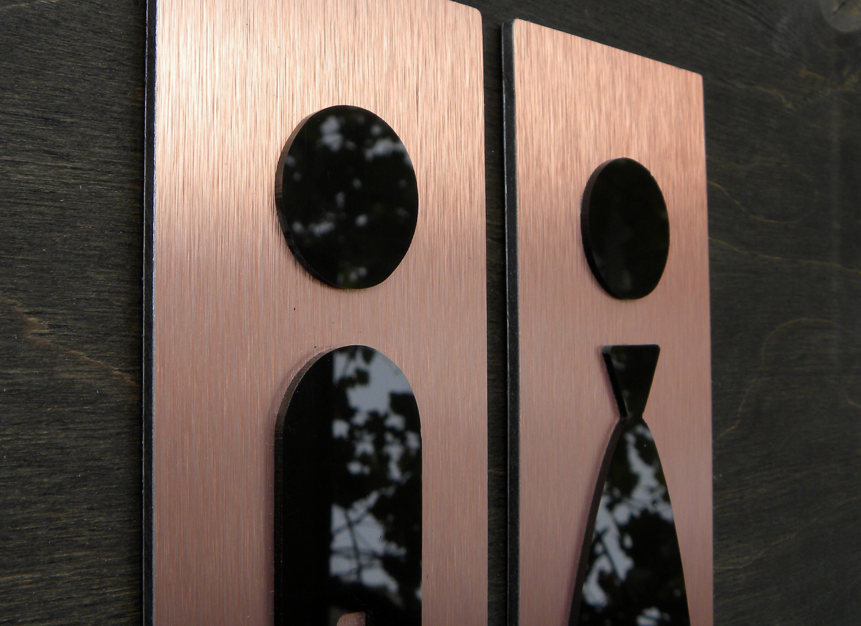 Baño signos modernos hombres mujer. Cartel de la puerta de los | Etsy