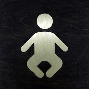 Baby Door Sign . Gold Modern Diaper Changing Plaque . Bathroom Changing Mothers Station Signs . Breastfeeding Plate .