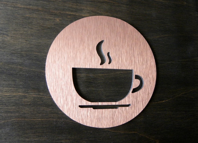 Coffee Bar Door Sign. Kitchen Modern Coffee Cup Signs. Office Decor ...